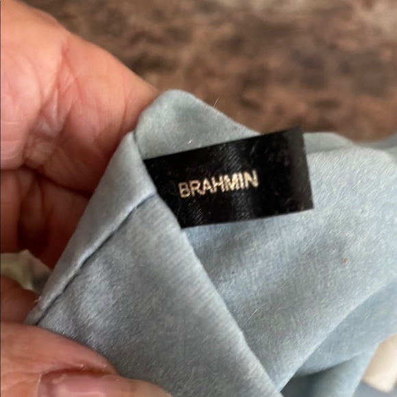 Brahmin White Leather Shoulder Bag with Pleated Design - Picture 7 of 11